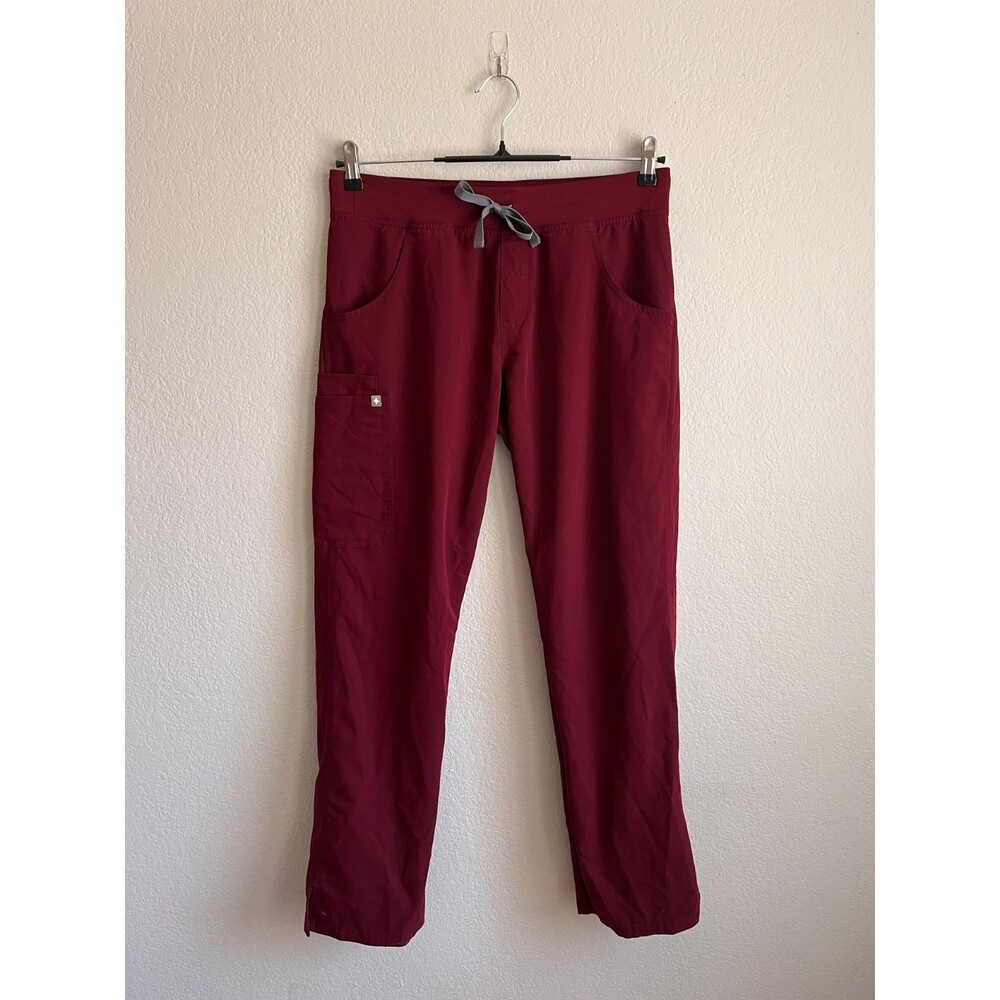 FIGS Women's Kade Cargo Scrub Pants in Burgundy (PO#1699) Size MEDIUM